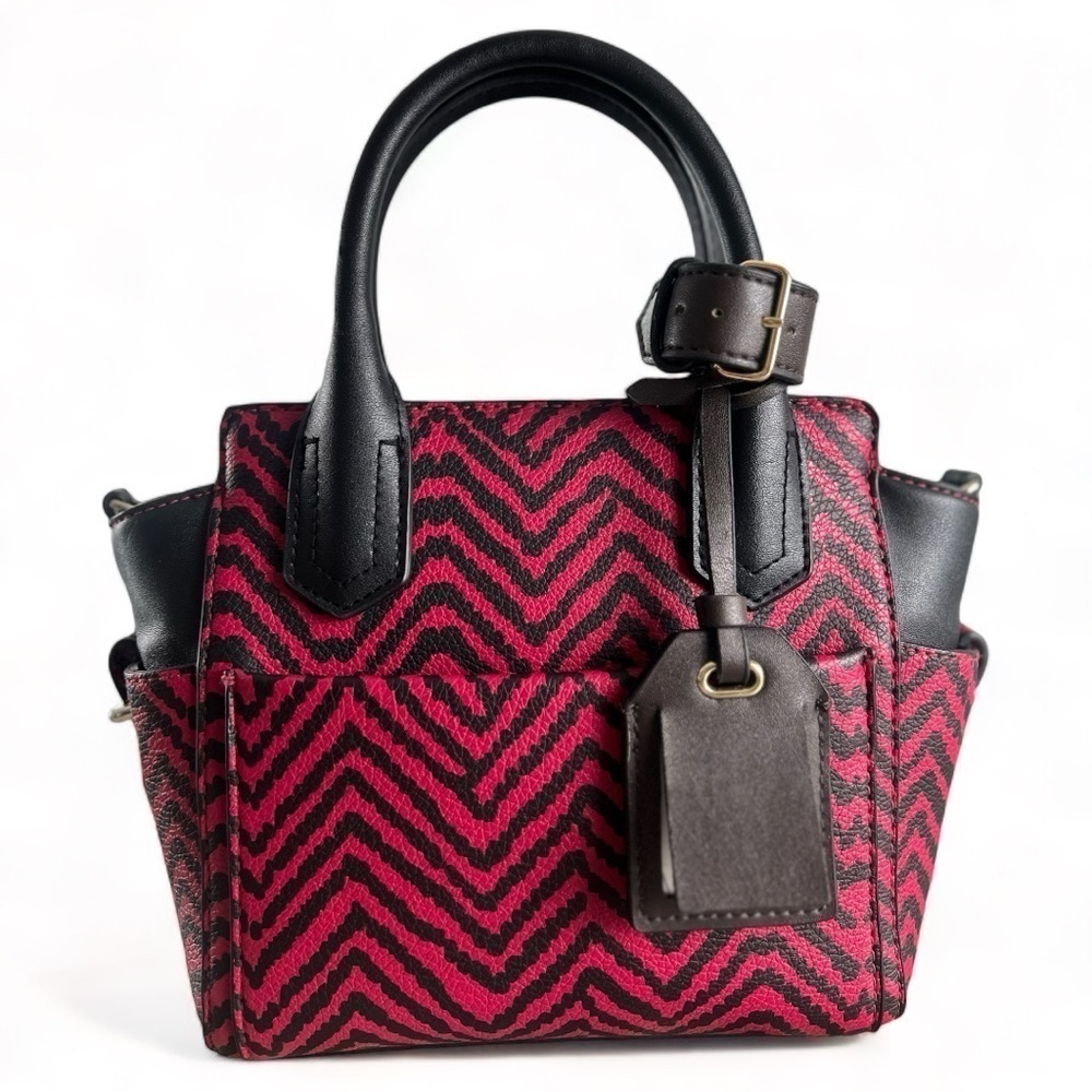 REED Modern American Luxury Red & Black Small Vegan Leather Handbag